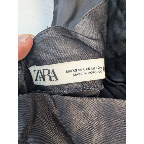 Zara Womens Satin Effect Cowl Neck Halter Top Mini Dress Sz XS Whimsigoth - Picture 4 of 7